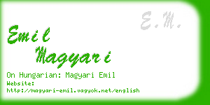 emil magyari business card